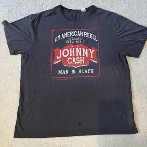Johnny Cash Zion Rootswear American Rebel The Man in Black Mens Shirt 2XL XXL